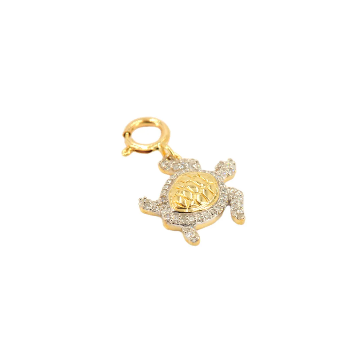 10k Yellow Gold and Diamond 'Sea Turtle' Charm - 10054