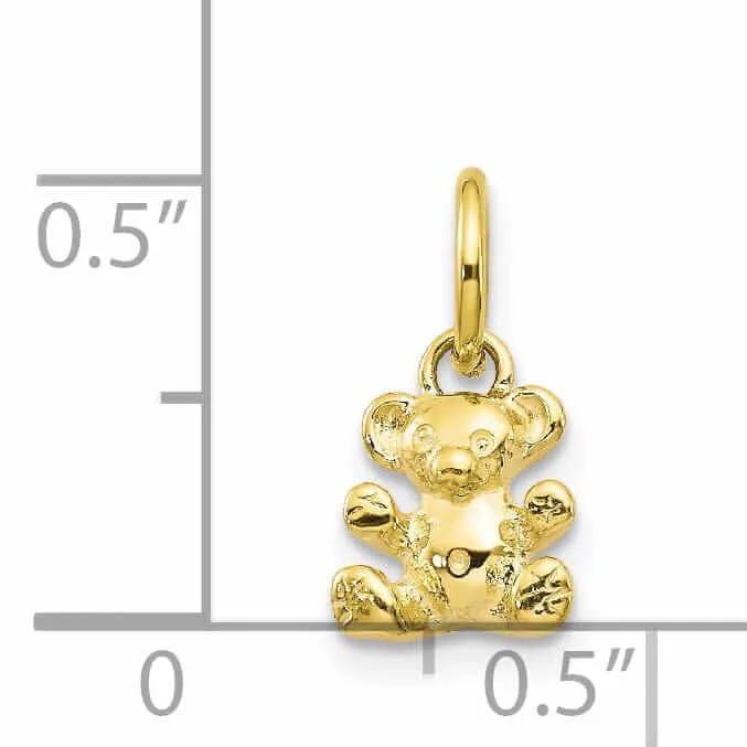 10k Yellow Gold Polished Teddy Bear Pendant