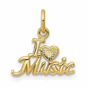 10k Yellow Gold Talking I Love Music Pendant