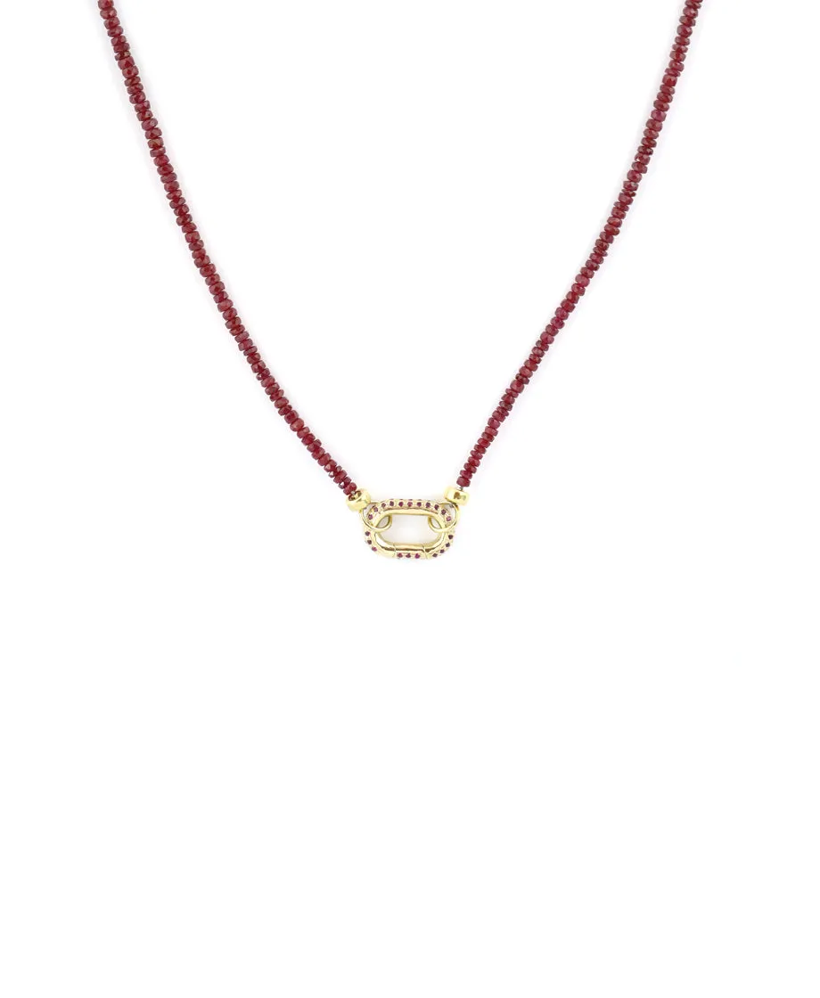 14K Gold Ruby Strand Fine Lexi Lock Necklace