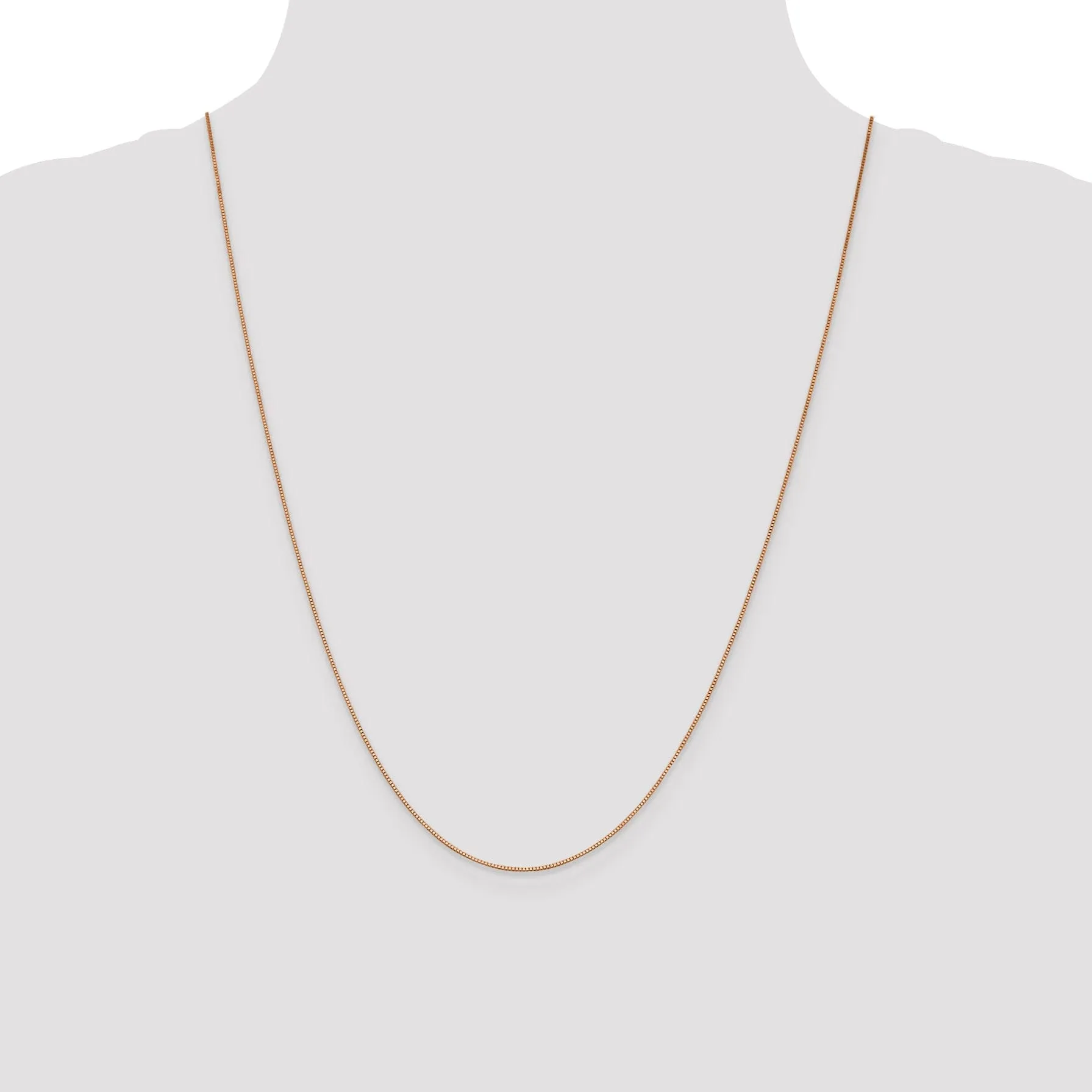 14k Rose Gold 0.70mm Solid Box Link Chain