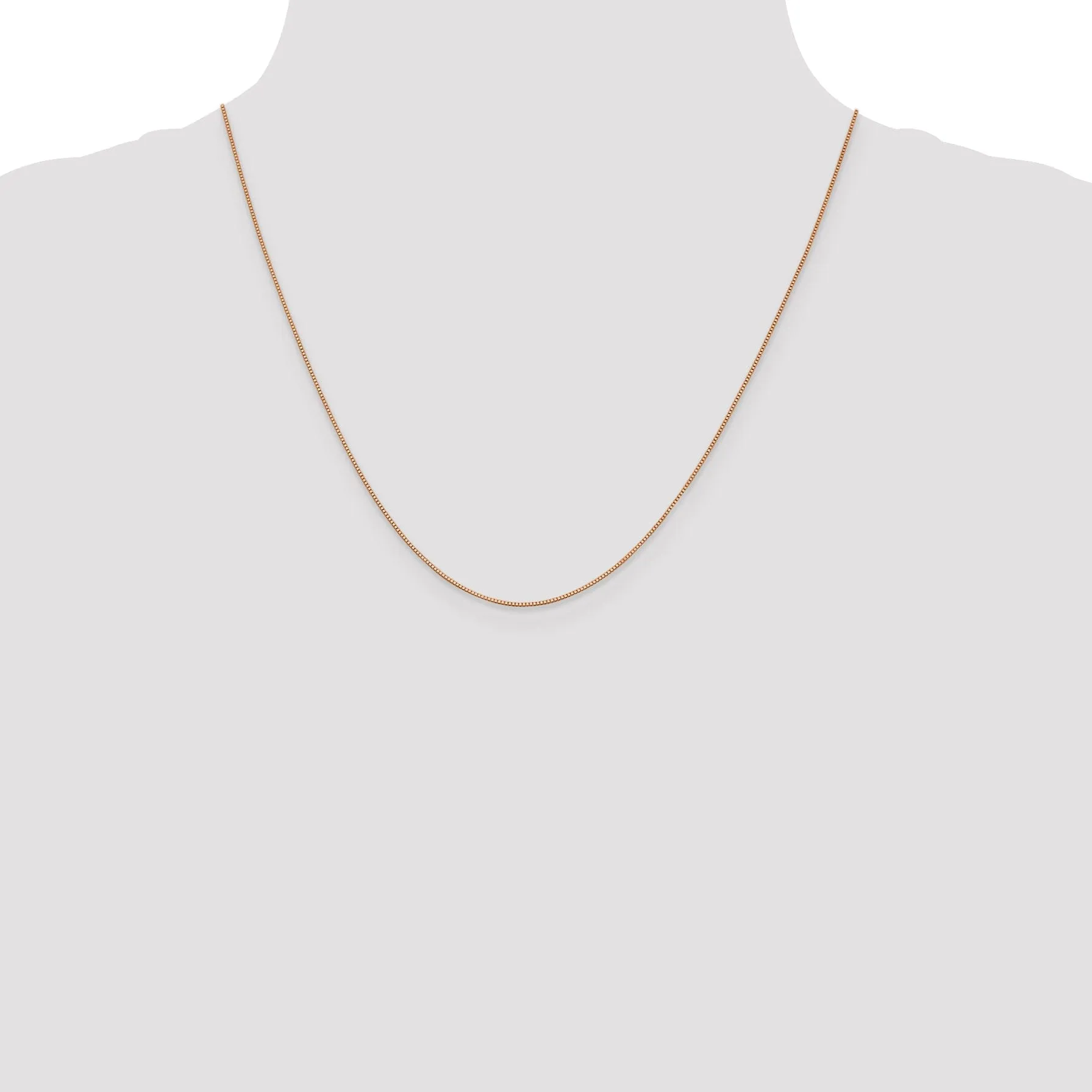 14k Rose Gold 0.70mm Solid Box Link Chain