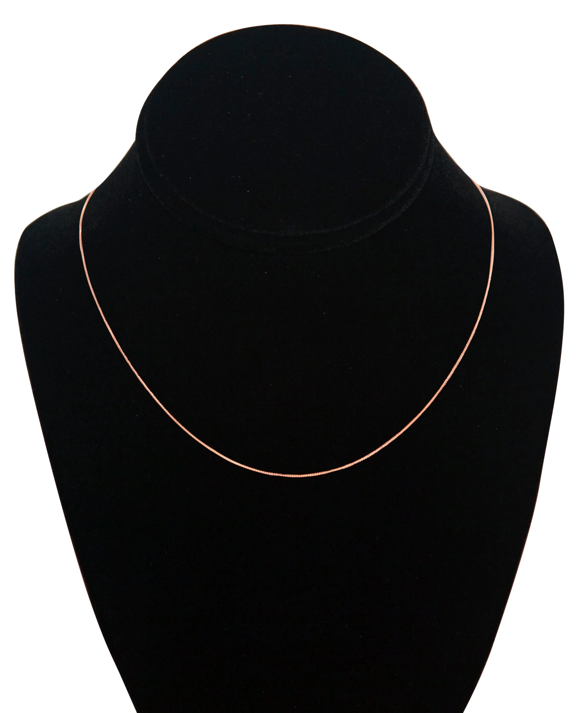 14K Solid Rose Gold Necklace | Box Link Chain | 16 Inch Length | .60mm Thick