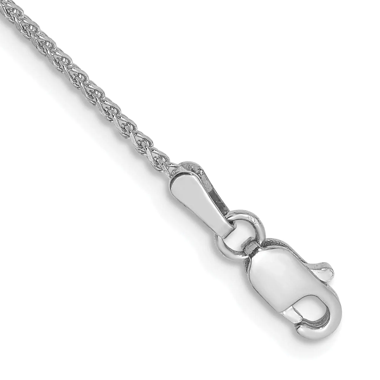 14k White Gold 1.20mm Diamond Cut Spiga Chain