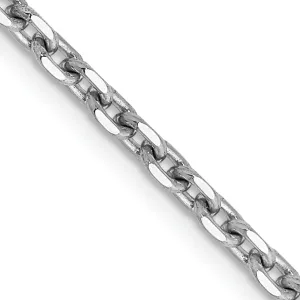 14k White Gold 2.50mm Solid D.C Cable Chain