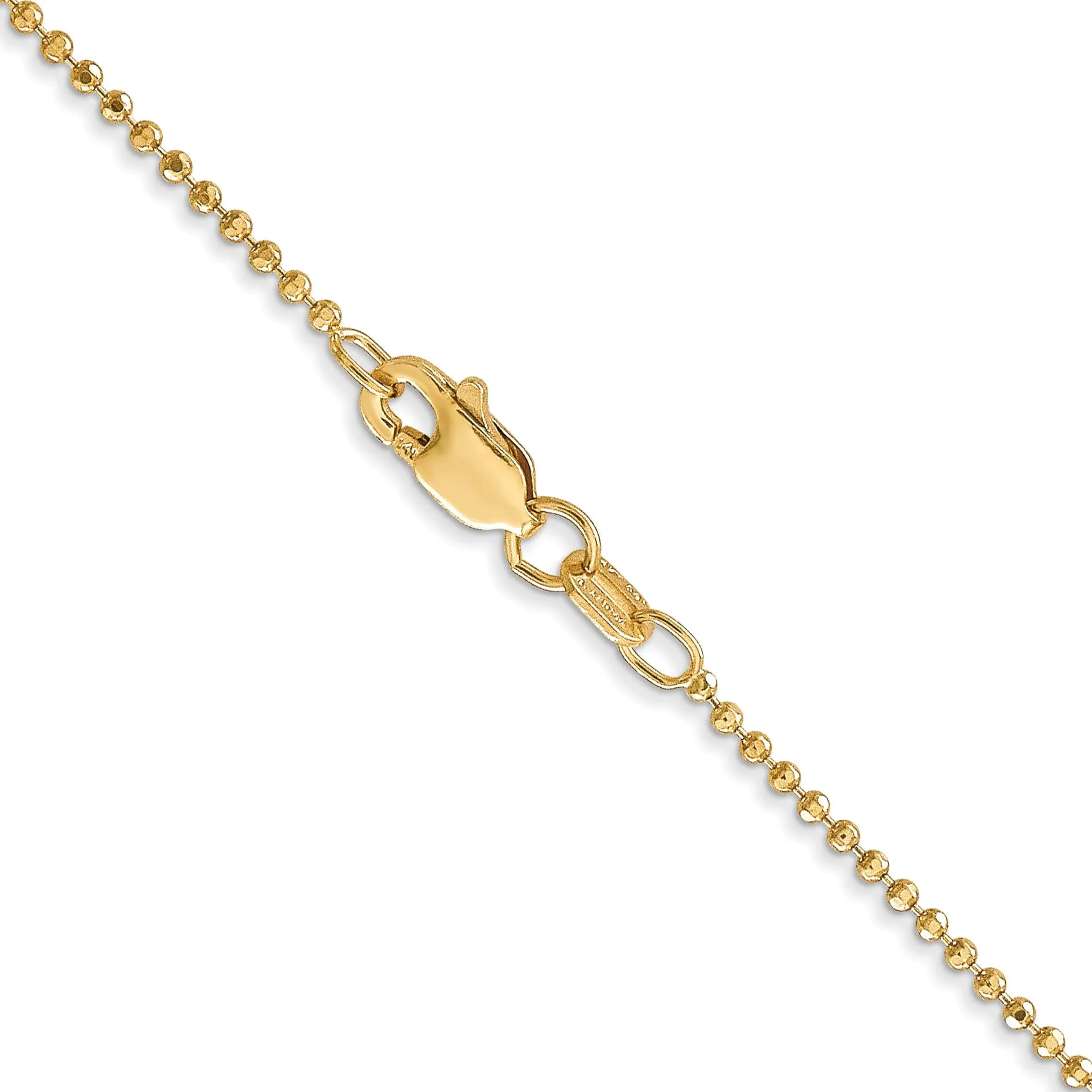 14k Yellow Gold Diamond Cut 1.20mm Bead Chain