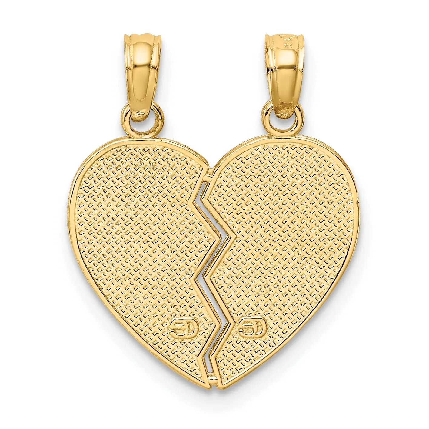 14k Yellow Gold Enameled MOTHER - DAUGHTER Break-apart Pendant