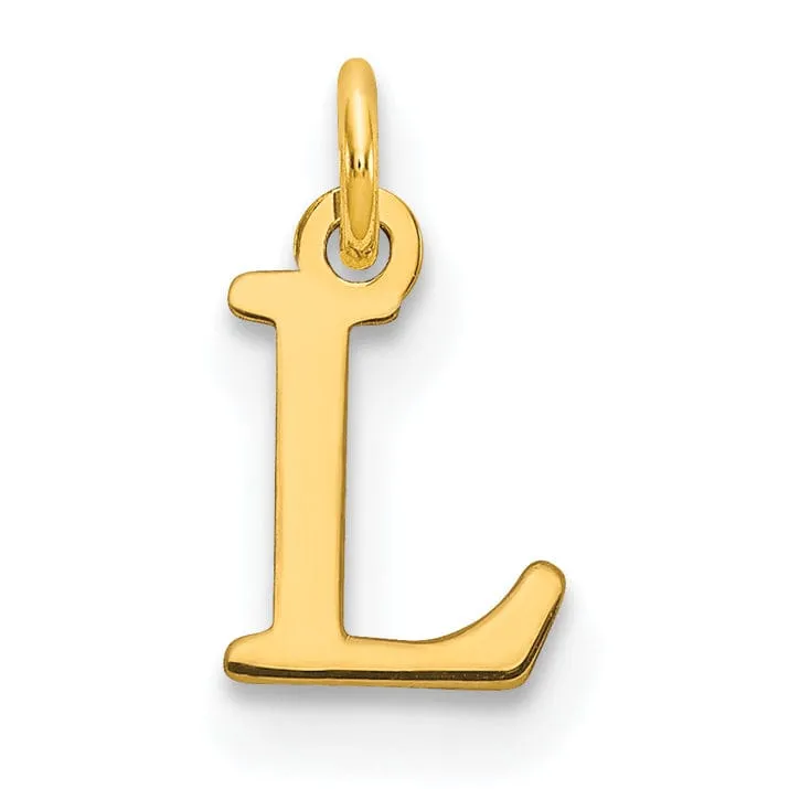 14k Yellow Gold Polished Finish Cut-Out Letter L Initial Design Charm Pendant