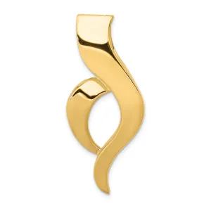 14k Yellow Gold Polished Finish Fancy Design Omega Slide Pendant