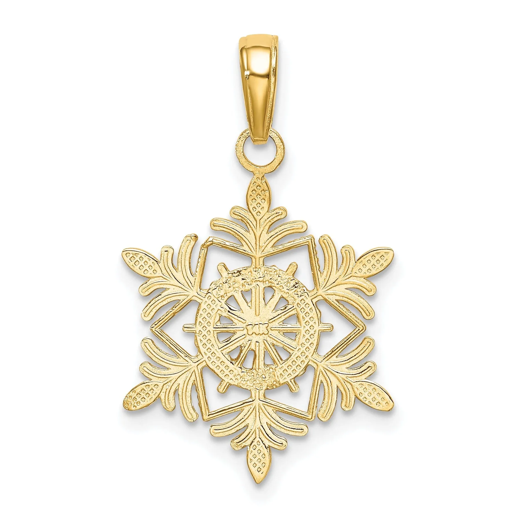 14k Yellow Gold Polished Snowflake Pendant