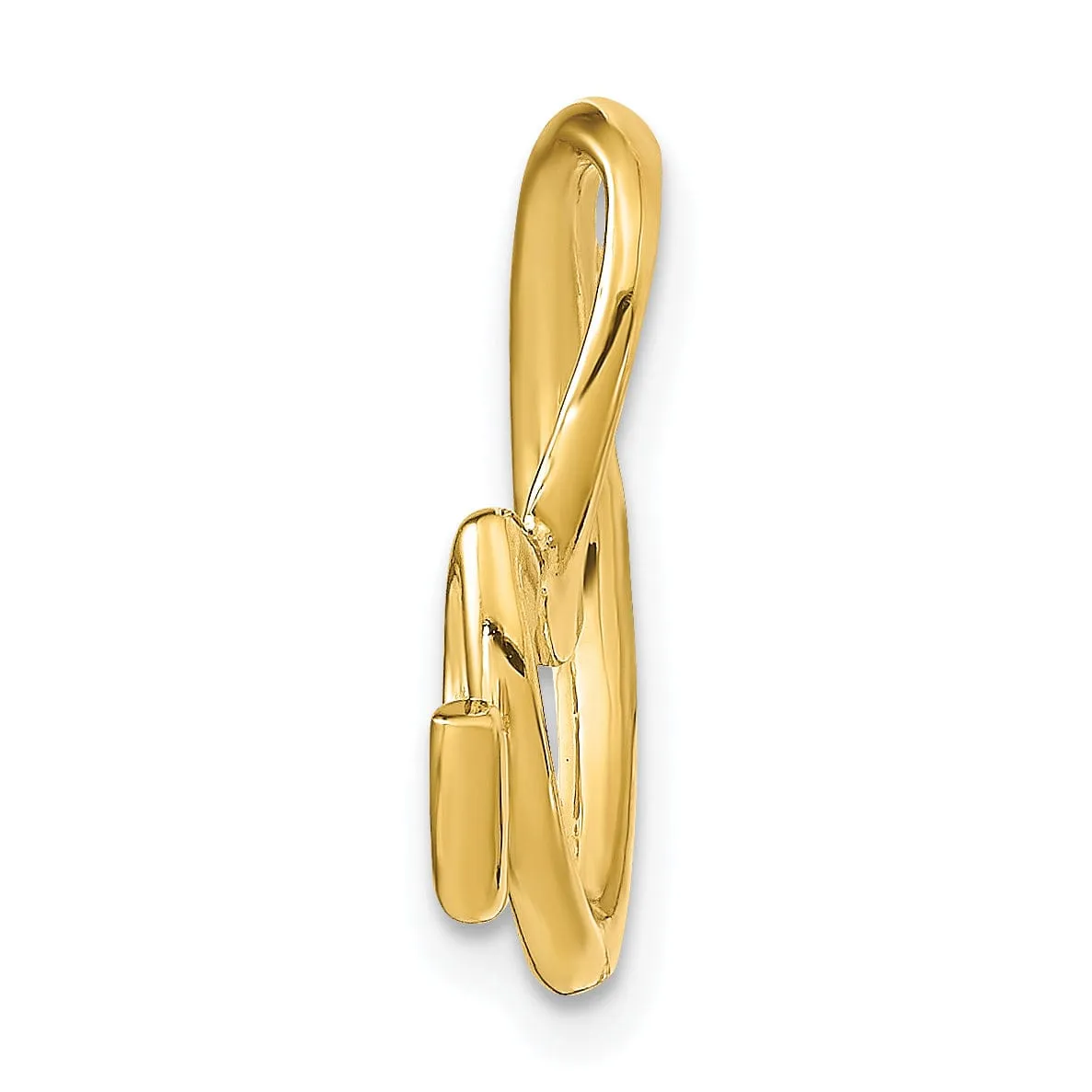 14k Yellow Gold Script Design Large Letter A Initial Slide Pendant