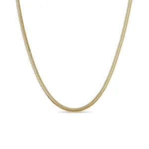 14k Yellow Gold Small Oval Snake Chain Necklace