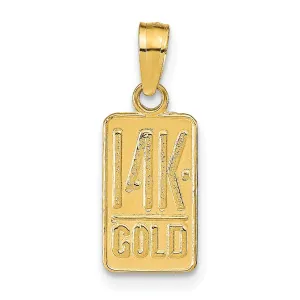 14k Yellow Gold Textured Polish Finish 14K GOLD Charm Pendant