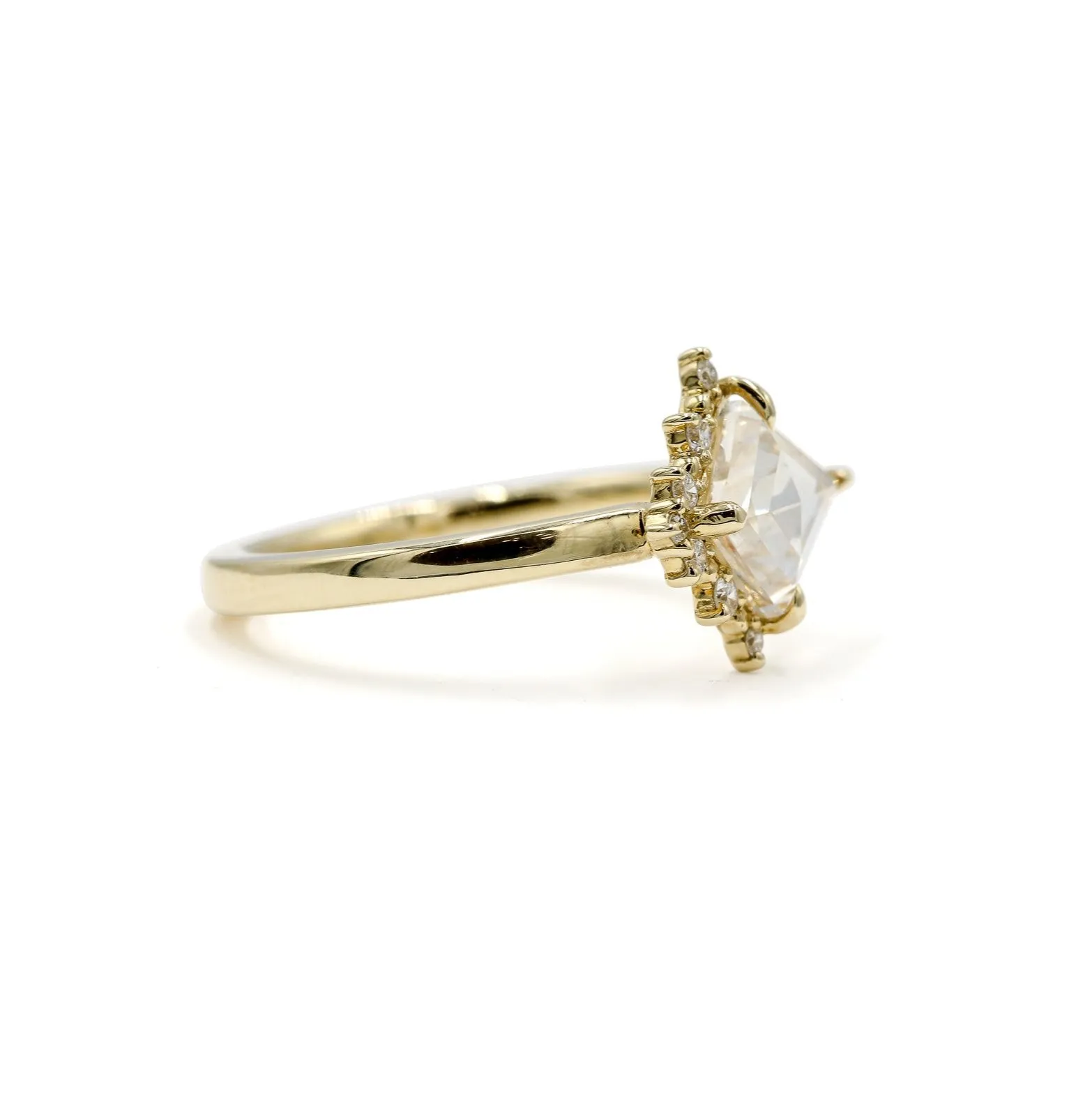 14ky 1.05ct Lab-Grown Kite-Shaped "Rae" Diamond Ring