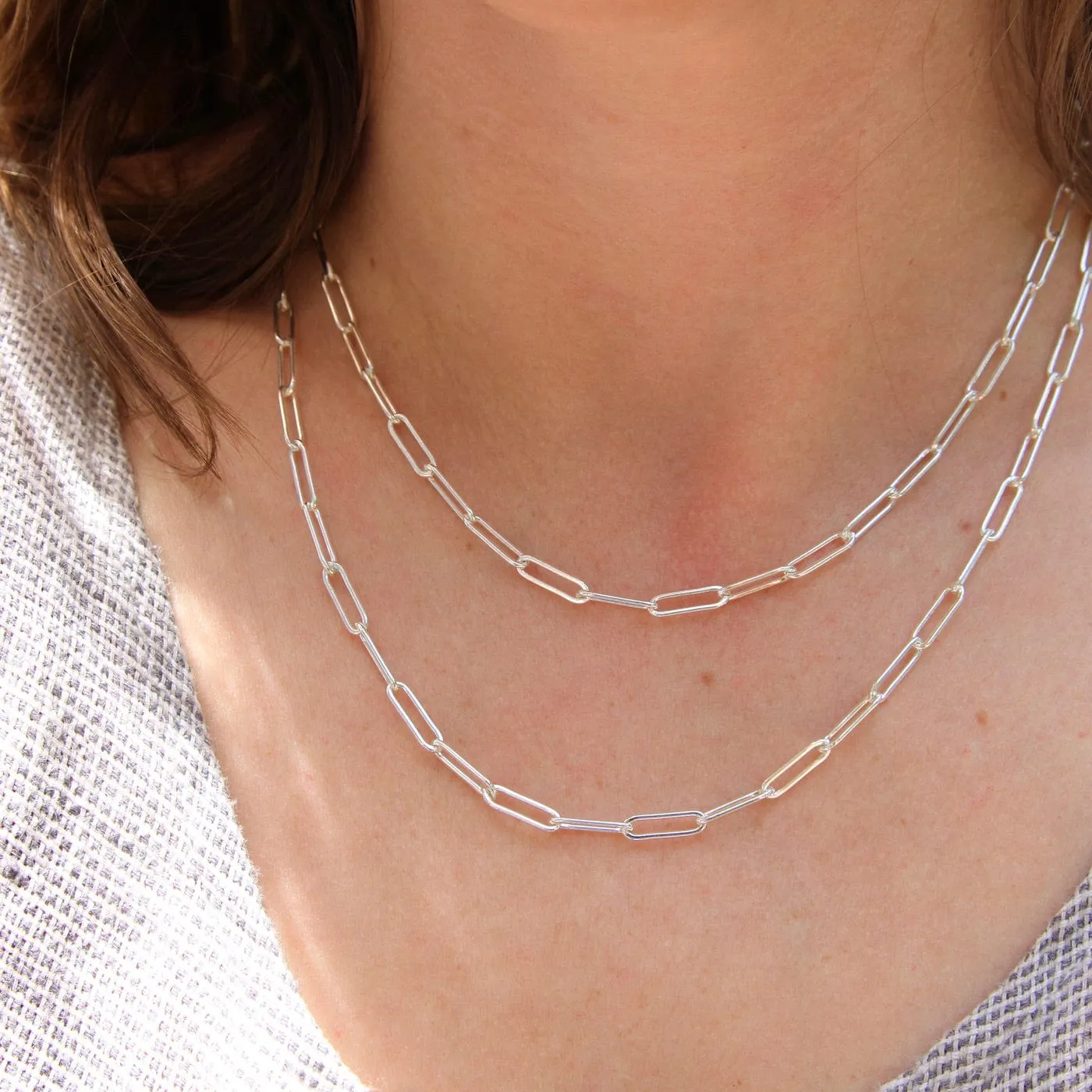 20" Sterling Silver Paperclip Chain