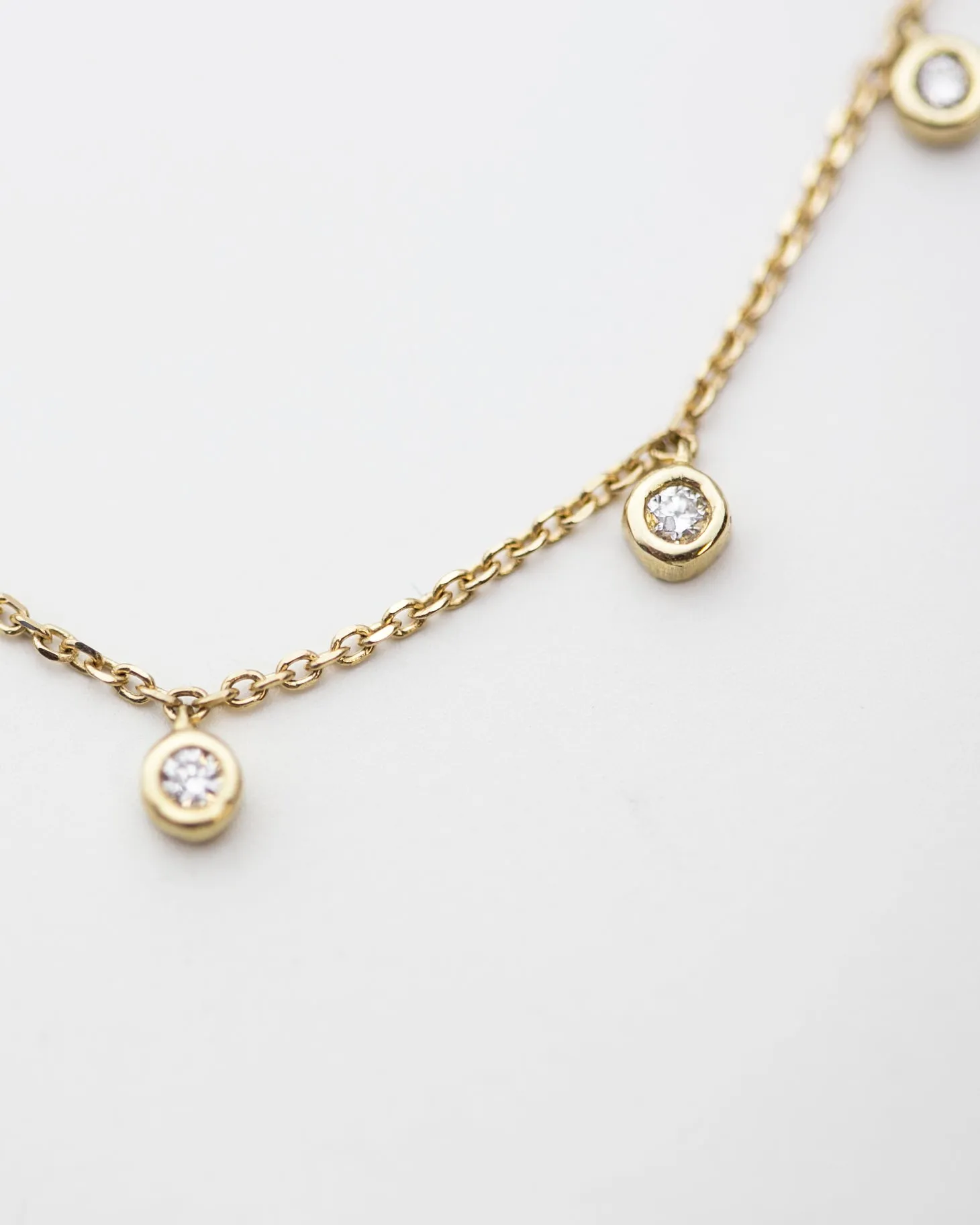 5 Diamond Bezel Charm Necklace