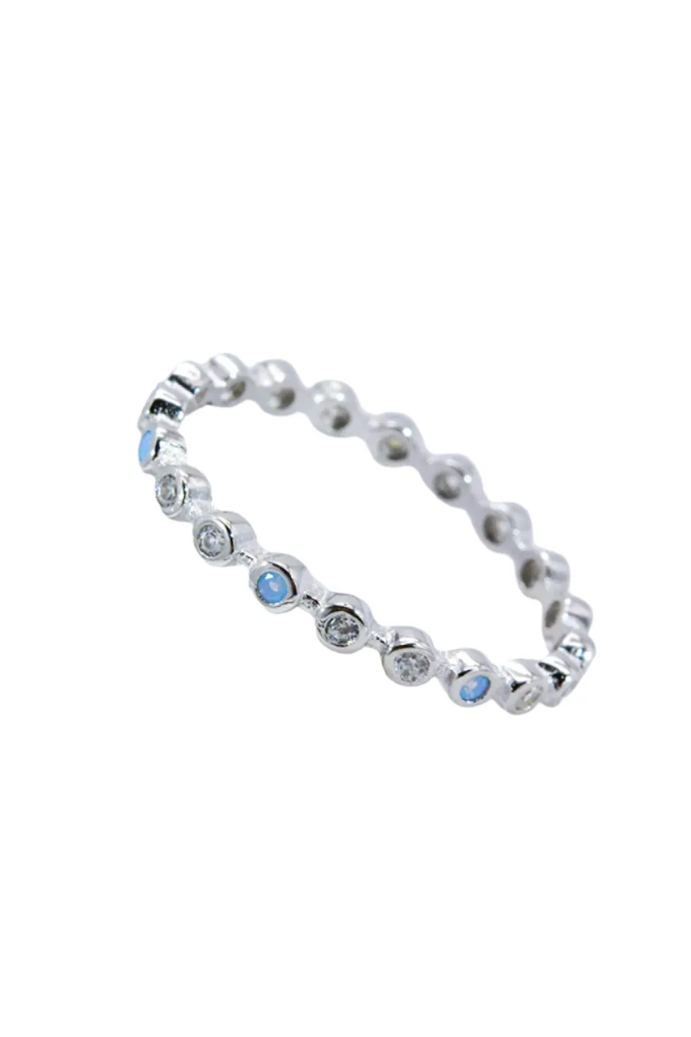 925 Sterling Silver Zircon and Natural Moonstone Crystal Ring