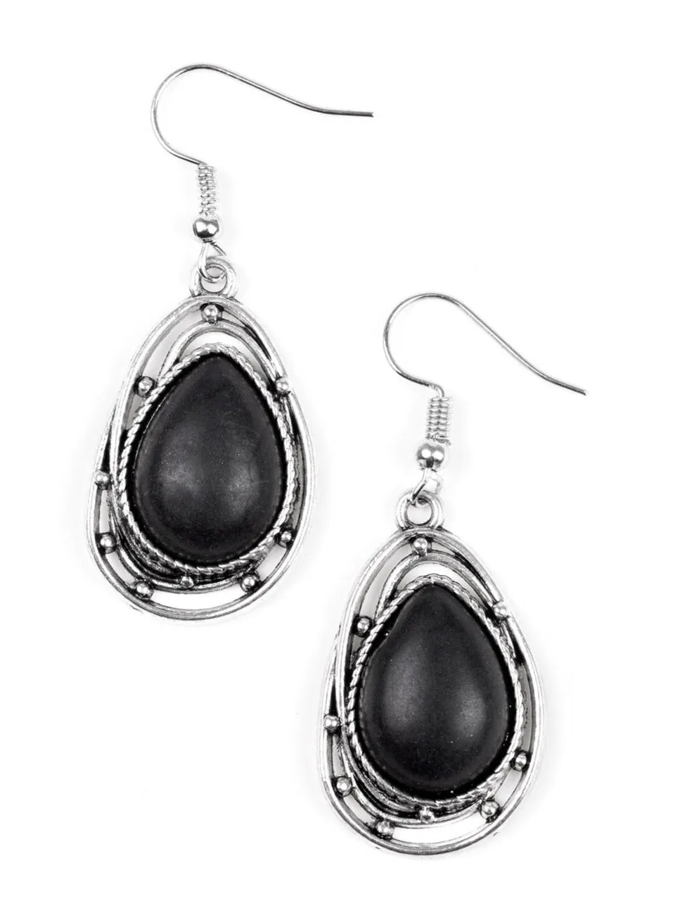 Abstract Anthropology Black Earrings