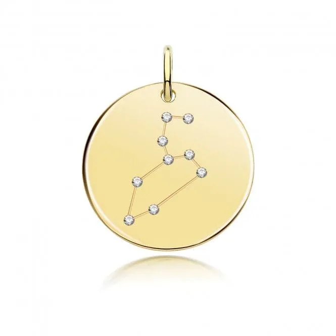 Acotis Silver Zodiac Constellation Leo Gold Plated G61108GP