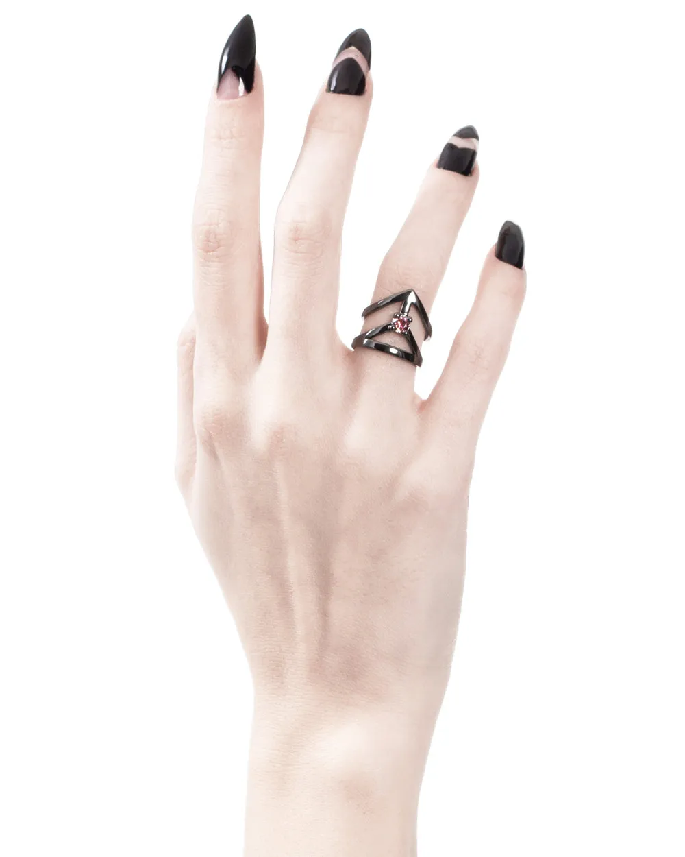 Affection Black Silver Midi Ring US2 to US6