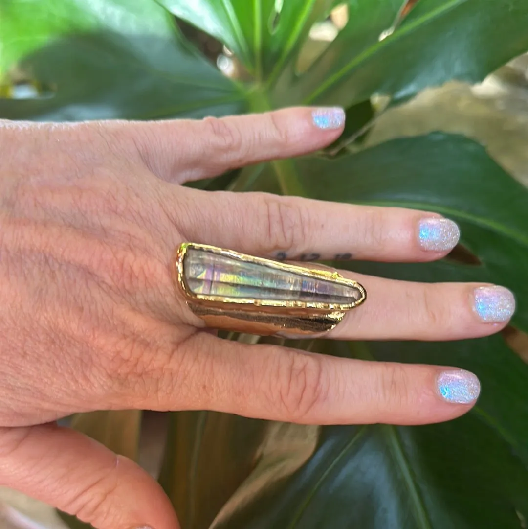 Angel Aura Lemurian Quartz Ring #4