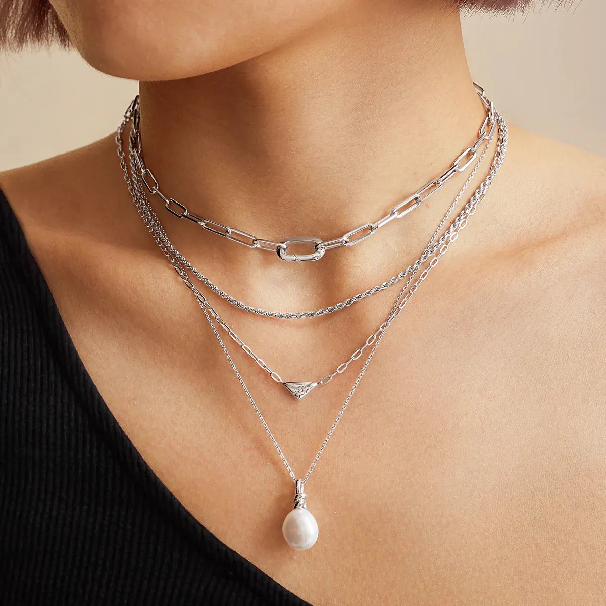 Ania Haie Silver Freshwater Pearl Pendant Necklace