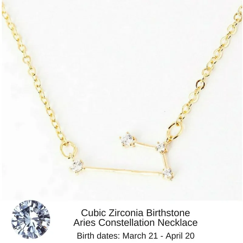 Aries Birthstone Constellation Zodiac Necklace - "Star Candy"