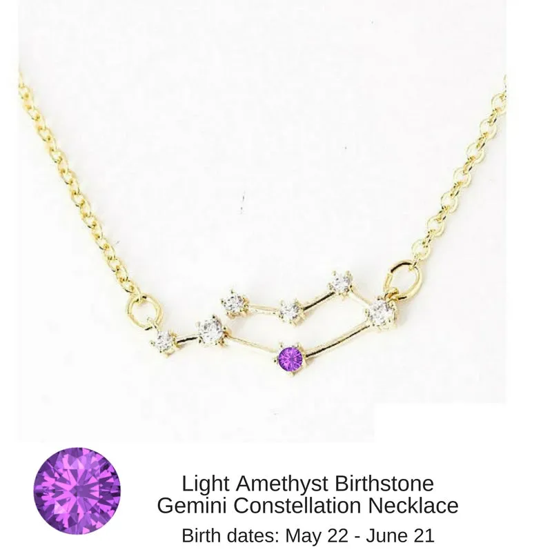 Aries Birthstone Constellation Zodiac Necklace - "Star Candy"