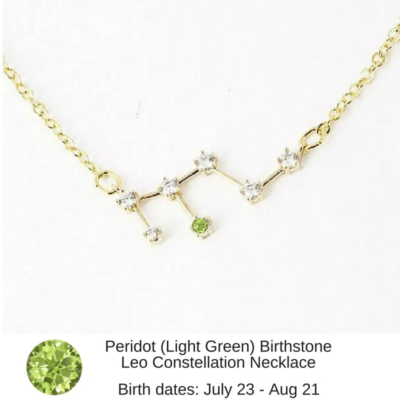 Aries Birthstone Constellation Zodiac Necklace - "Star Candy"