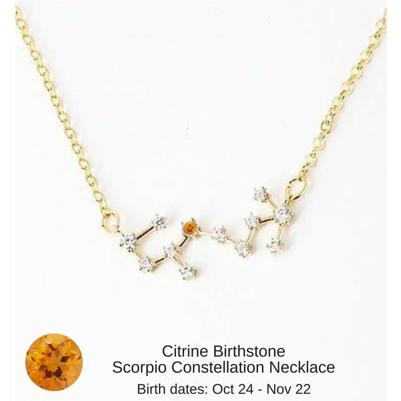 Aries Birthstone Constellation Zodiac Necklace - "Star Candy"