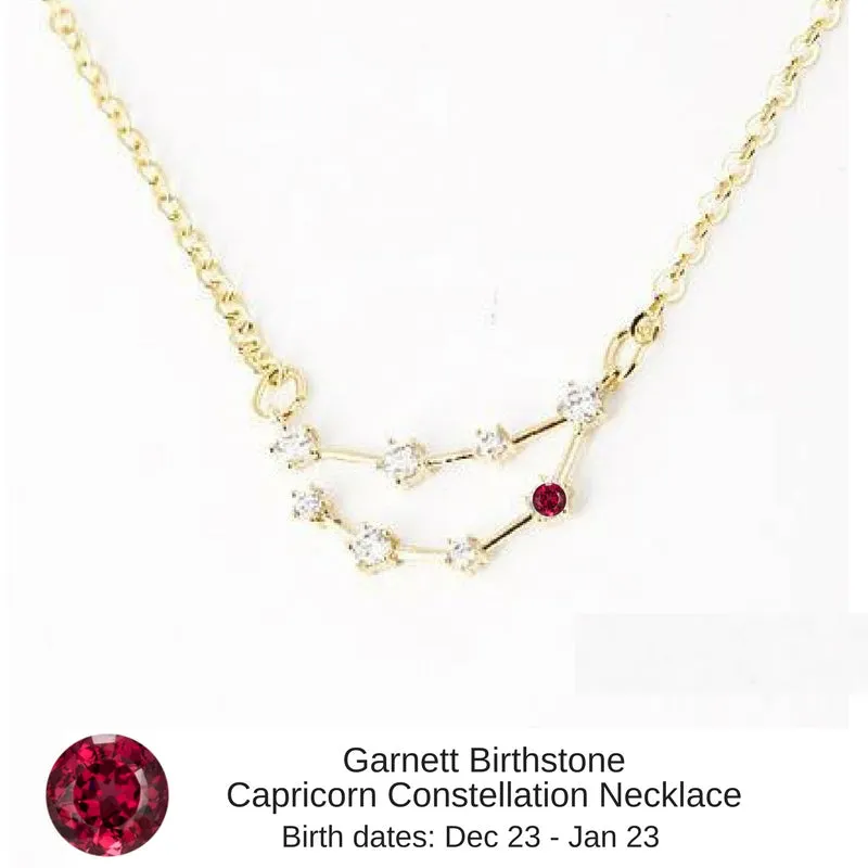 Aries Birthstone Constellation Zodiac Necklace - "Star Candy"