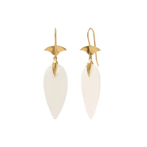 Arrowhead Drop Earrings - White Agate