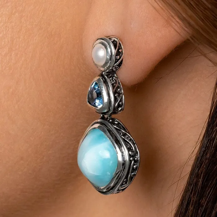 Azure Cushion Earrings - Eazur01-00