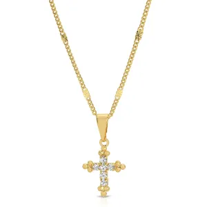 Bali Cross Pendant Necklace in Gold