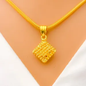 Beautiful Wired Square 22k Gold Pendant