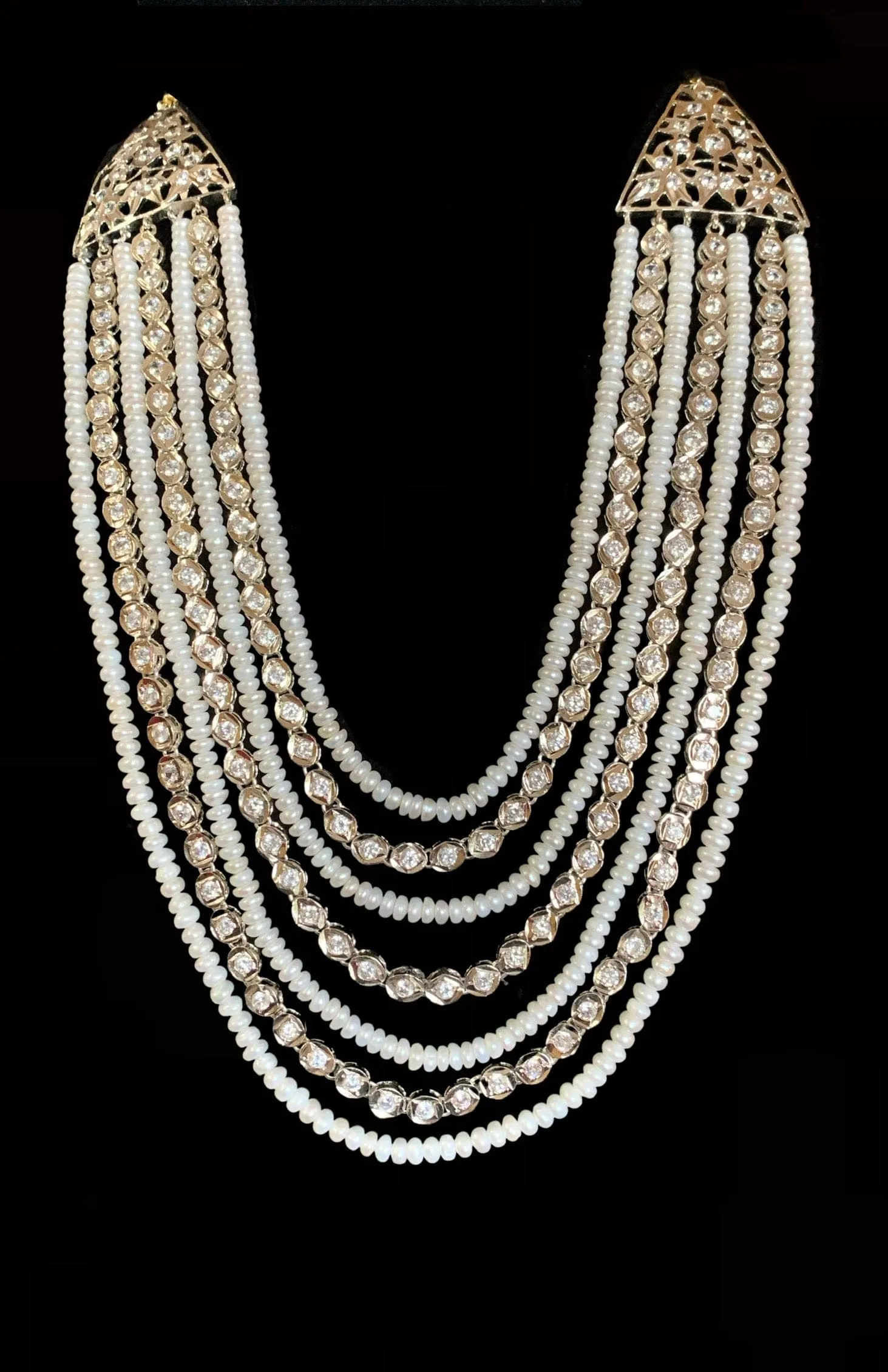 Bhanu silver plated fresh water pearl necklace (SHIPS IN 4 WEEKS  )