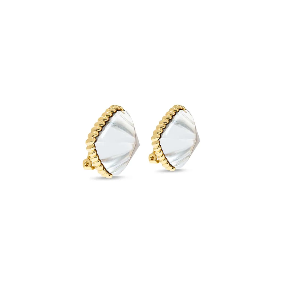 Blandine Clip Earrings - Clear Quartz