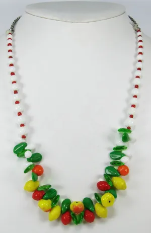 Carmen Miranda Glass Fruit Necklace 1940s