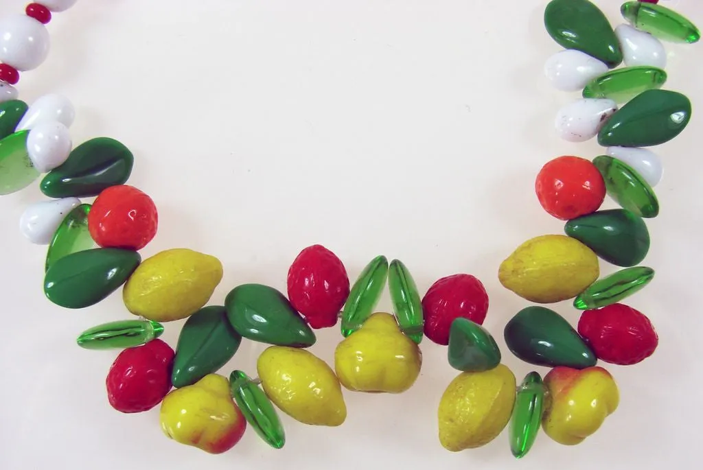 Carmen Miranda Glass Fruit Necklace 1940s