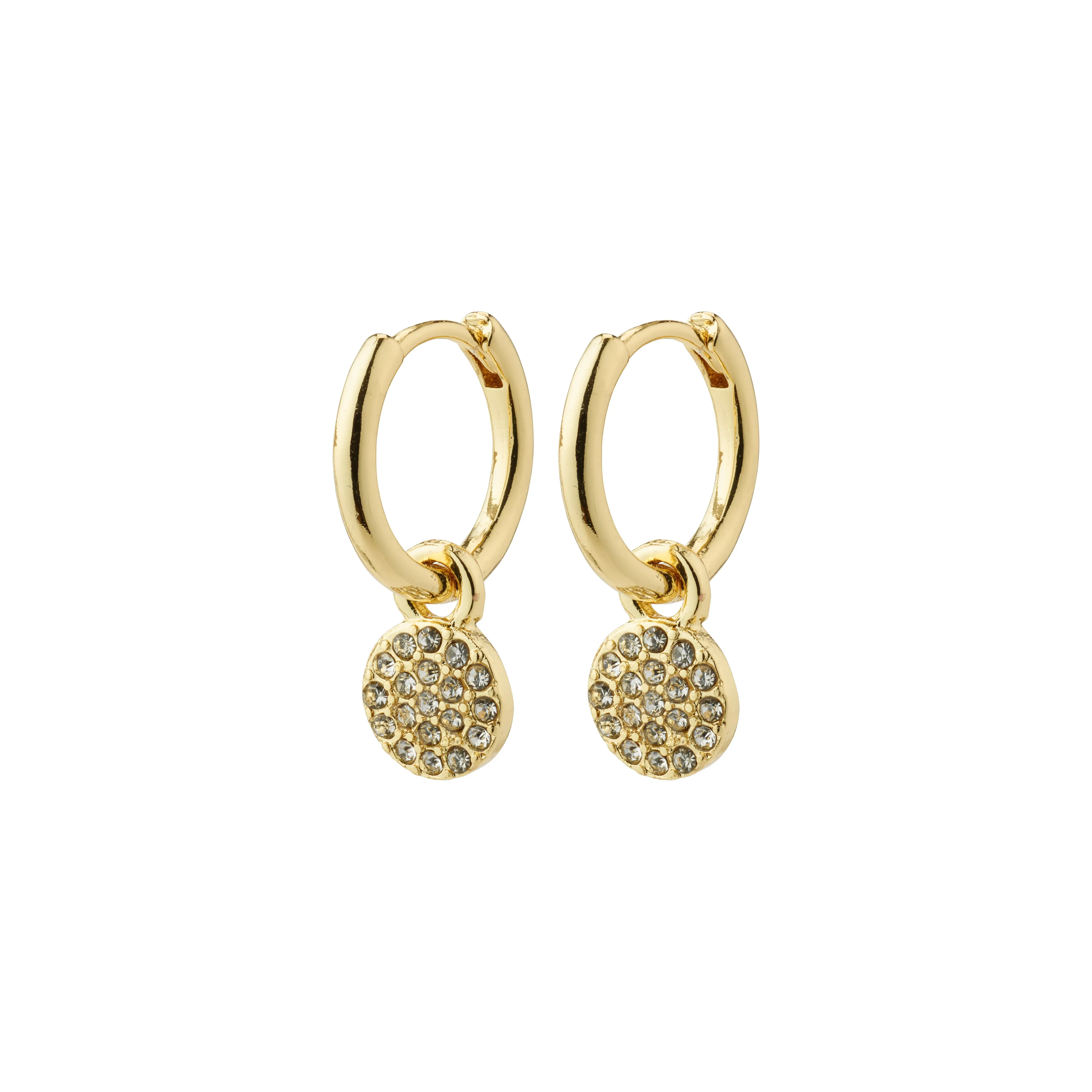 CHAYENNE recycled crystal hoop earrings gold-plated