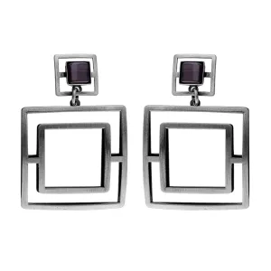 Christophe Poly Large Fresh Modern Squares Post Earrings