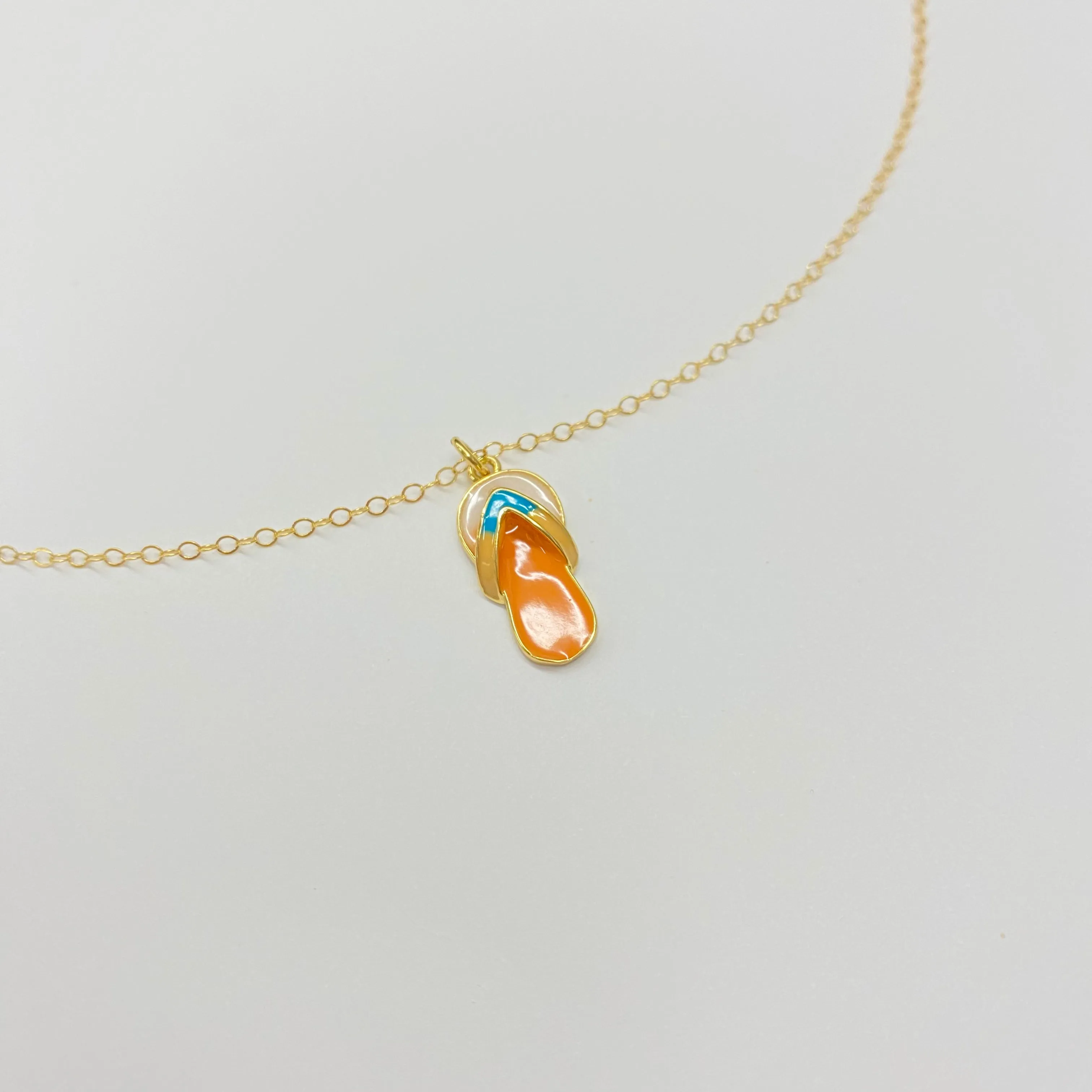 Colorful Flip Flop Necklace | Gold