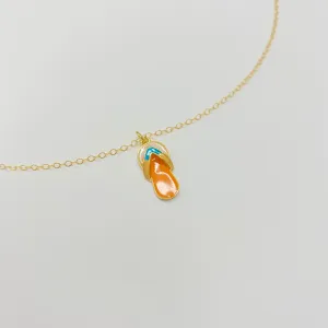 Colorful Flip Flop Necklace | Gold