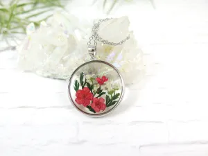 Colorful Flower Circle Pendant with Infused Ashes