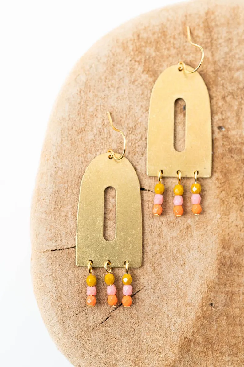 Colorful Oval  Earrings