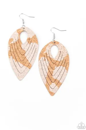 Cork Cabana White Earrings - Paparazzi Accessories