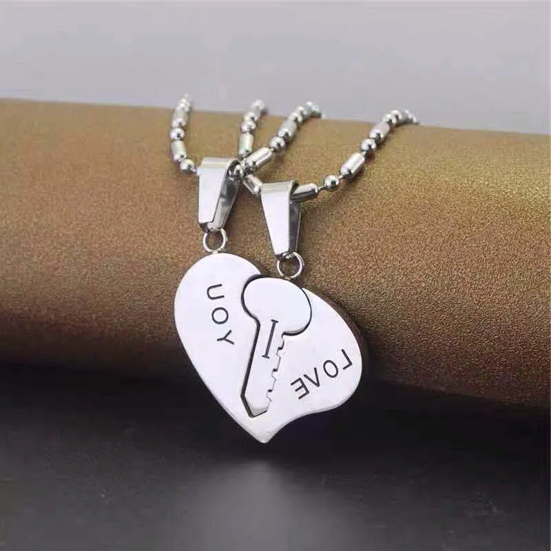 Couple necklace female student simple pendant