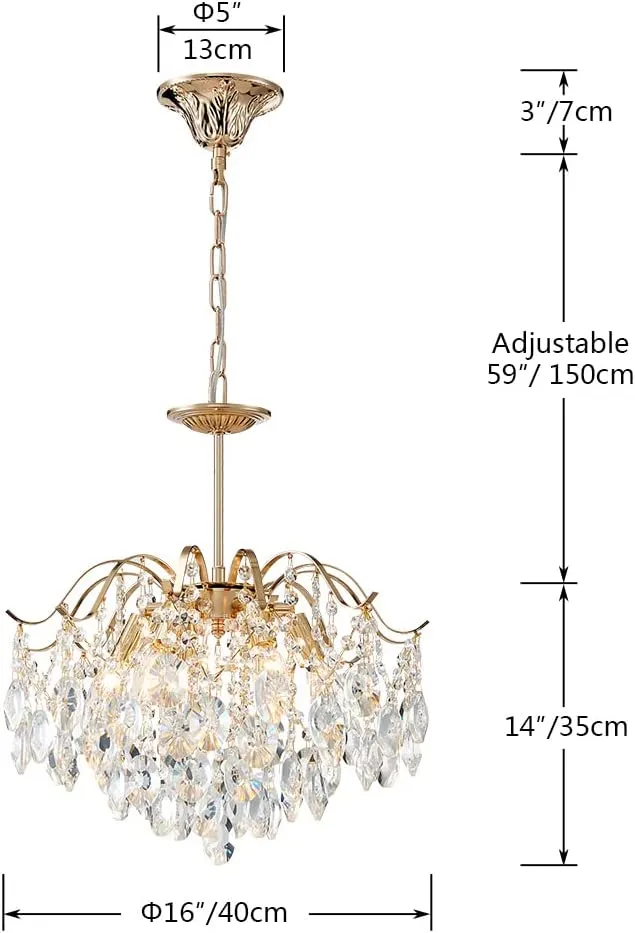 Crystal Chandelier, Raindrop Modern Pendant 6-Lights