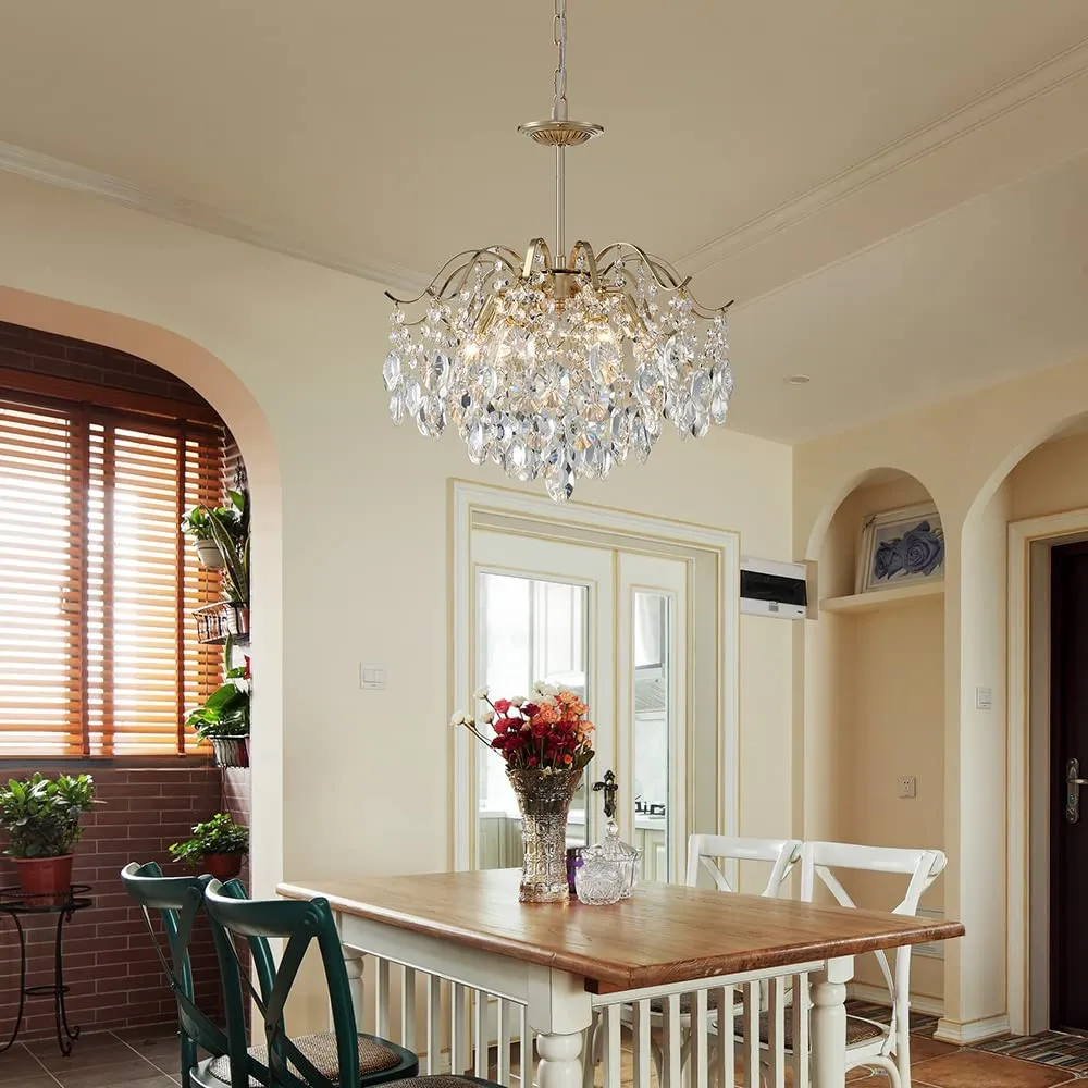 Crystal Chandelier, Raindrop Modern Pendant 6-Lights