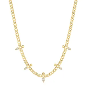 Curb Chain Sparkle Point Necklace